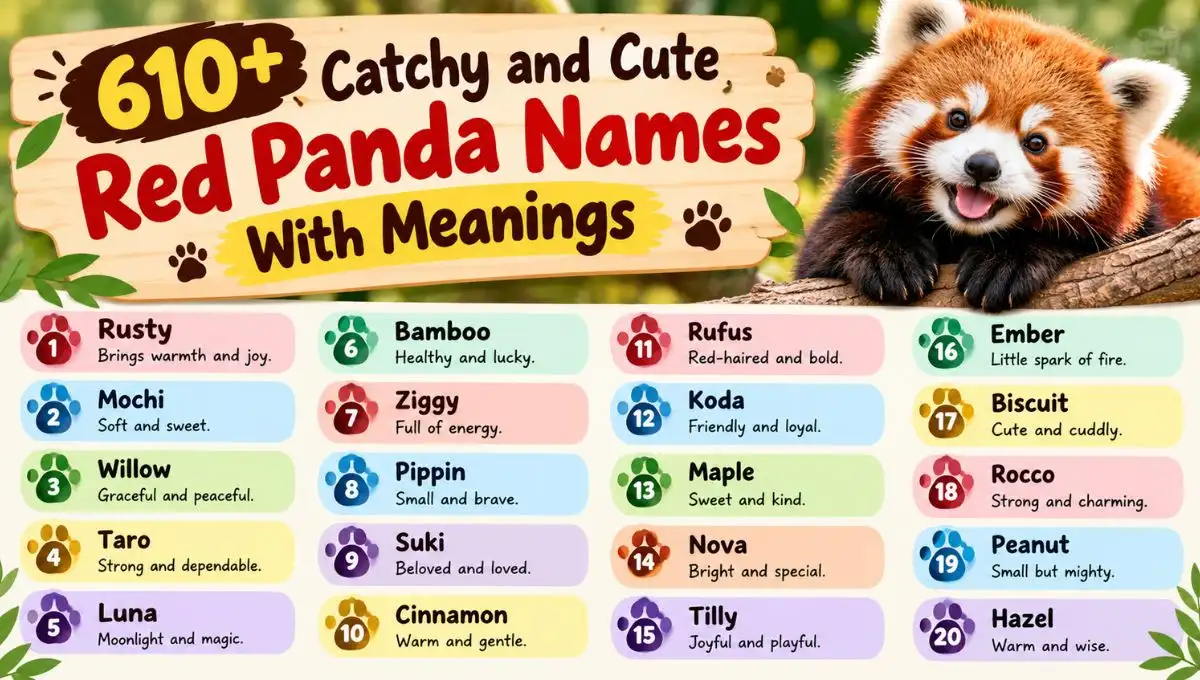 610+ Catchy and Cute Red Panda Names With Meanings