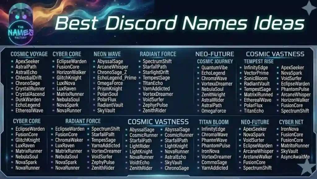 Best Discord Names Ideas