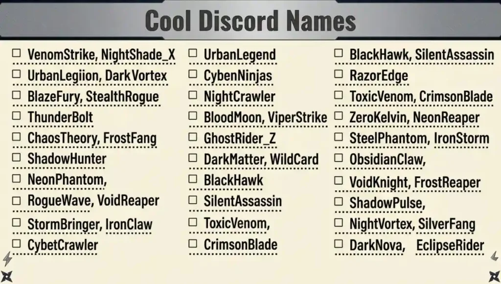 Cool Discord Names