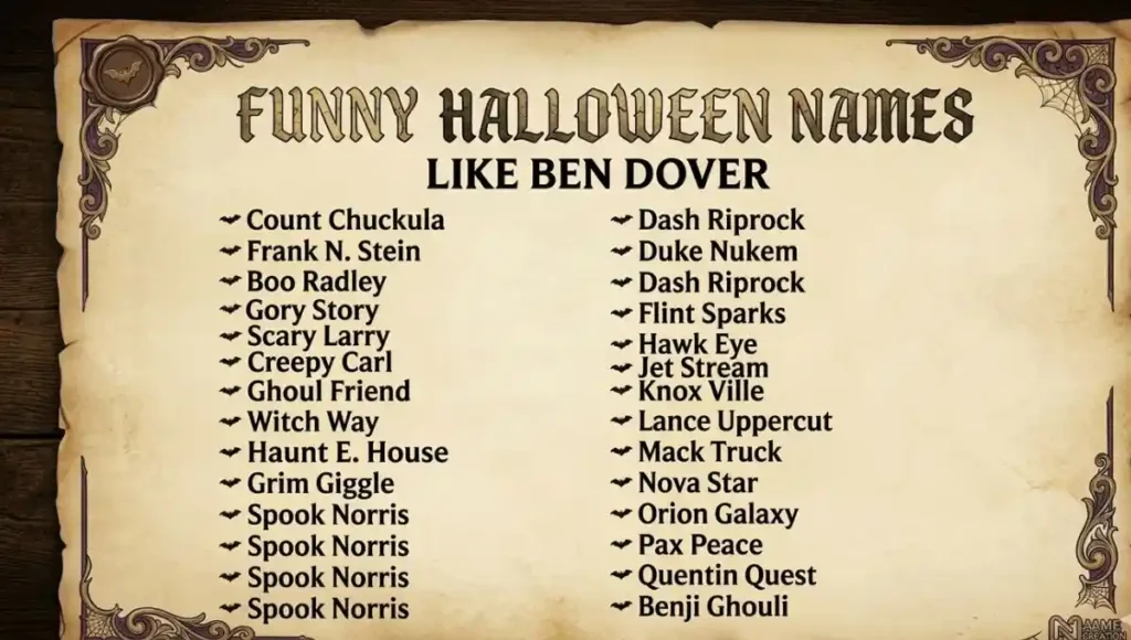 Funny Halloween Names Like Ben Dover