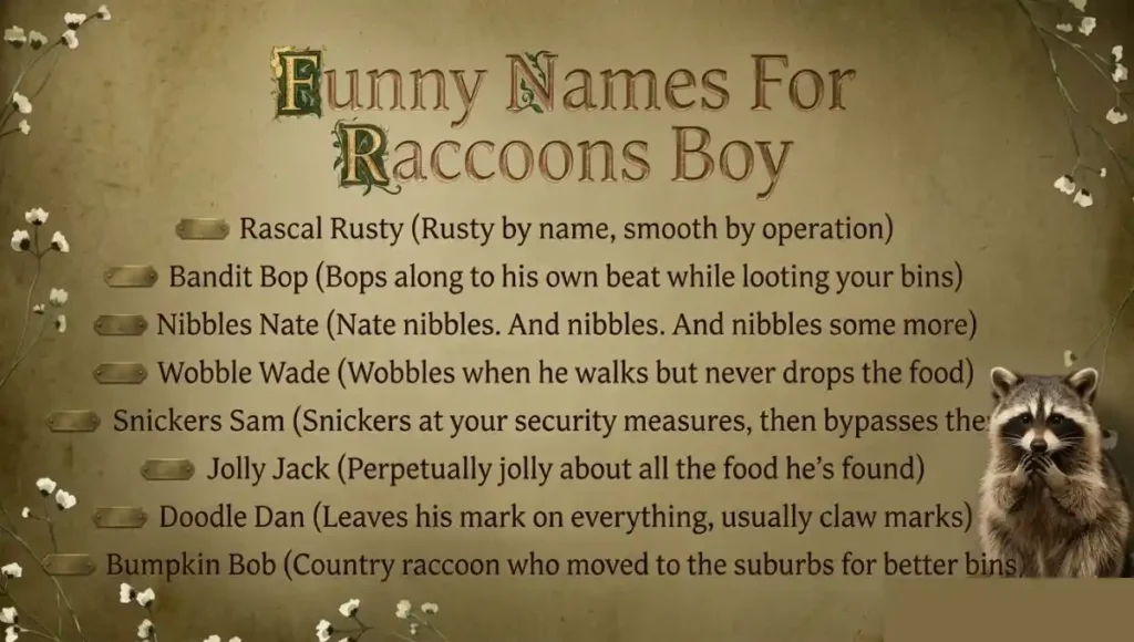 Funny Names For Raccoons Boy