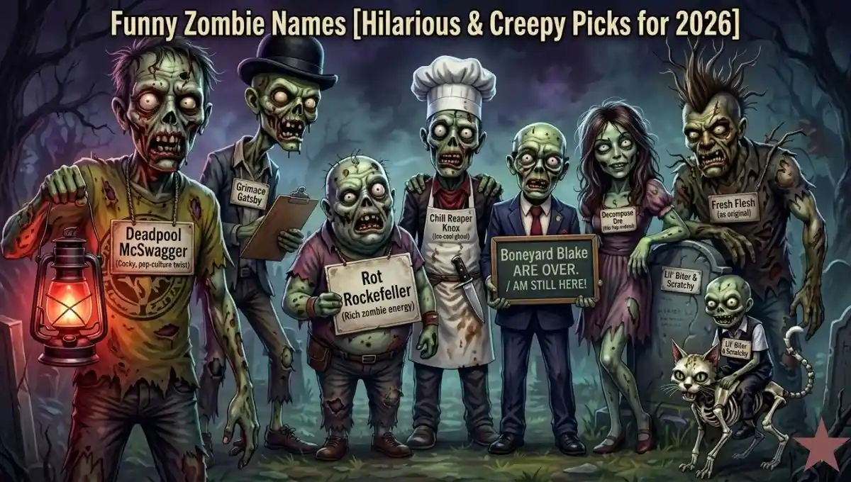 400+ Funny Zombie Names: Good, Cool & Cute Picks 🧟