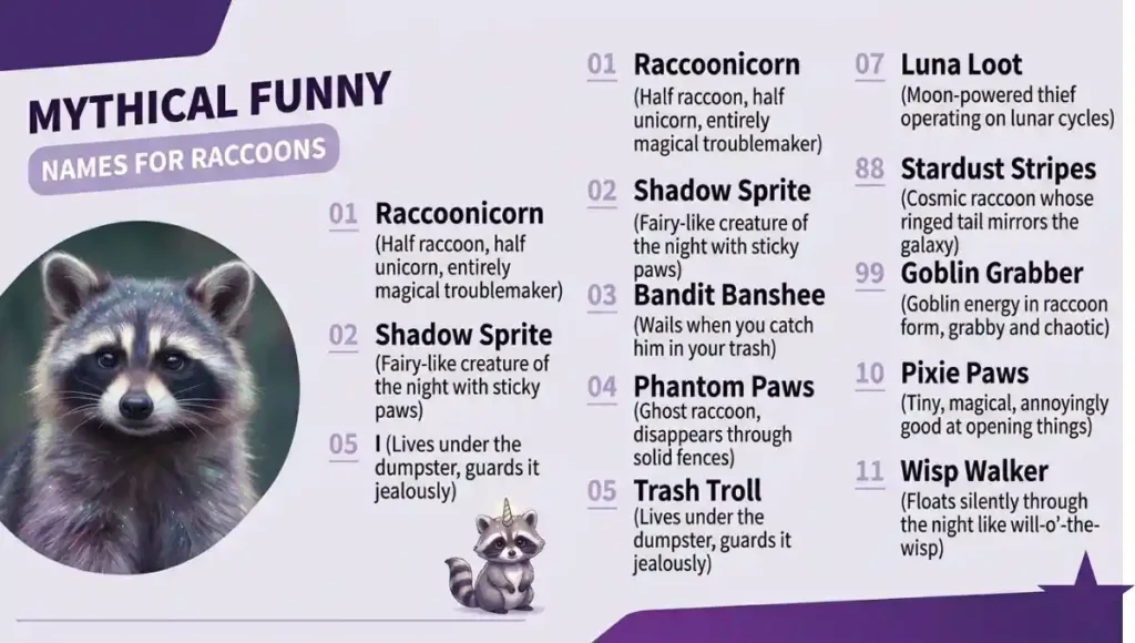 Mythical Funny Names For Raccoons