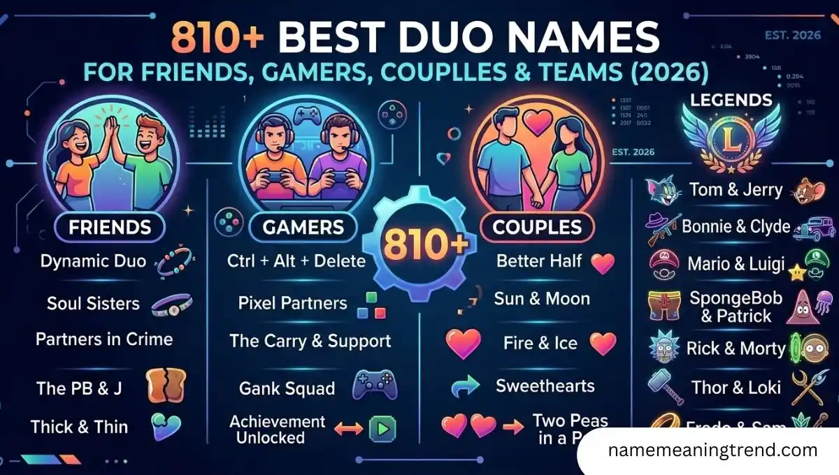 810+ Best Duo Names For Friends, funny, Gamers, Couples & Teams (2026)