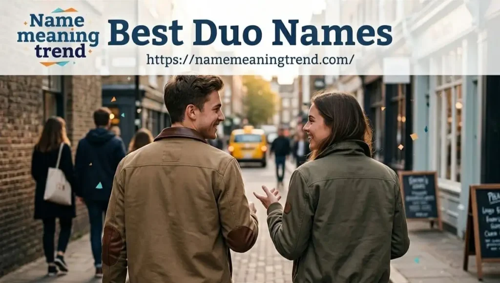 Stylish pair walking together, representing the best duo names