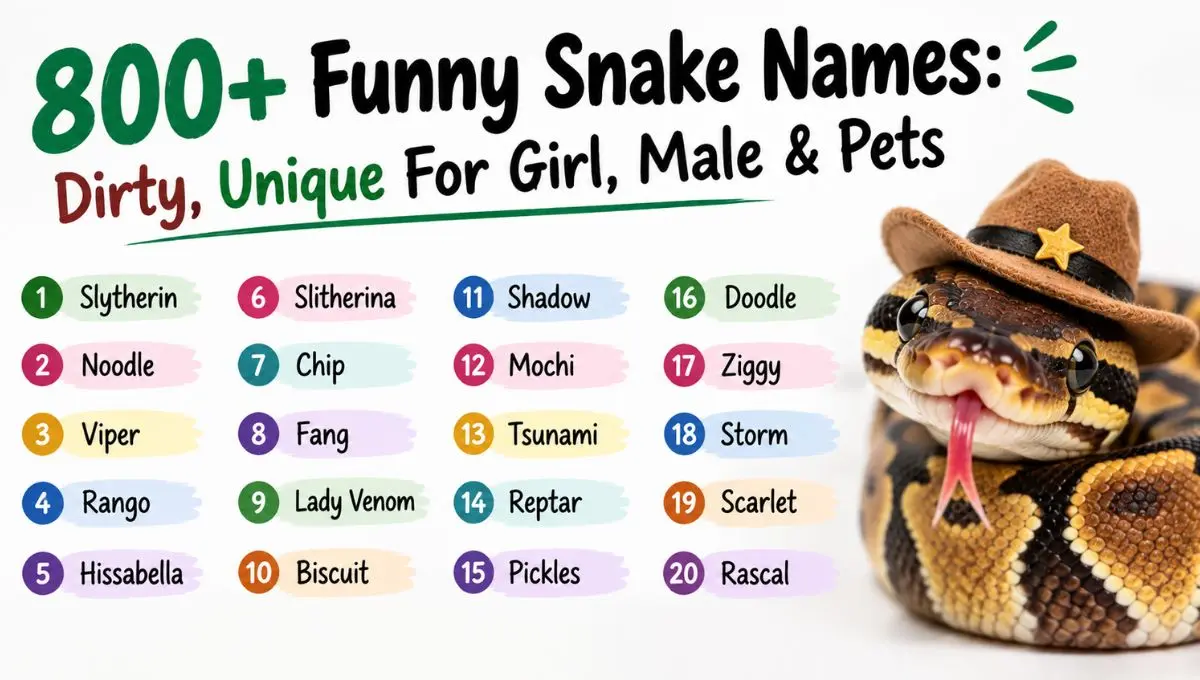 800+ Funny Snake Names: Dirty, Unique For Girl, Male & Pets