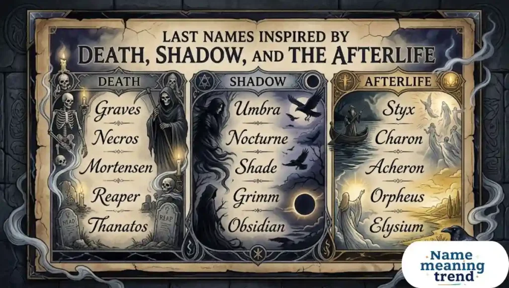 Last Names Inspired by Death, Shadow, and the Afterlife