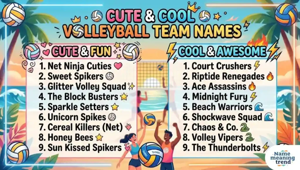 Cute & Cool Volleyball Team Names