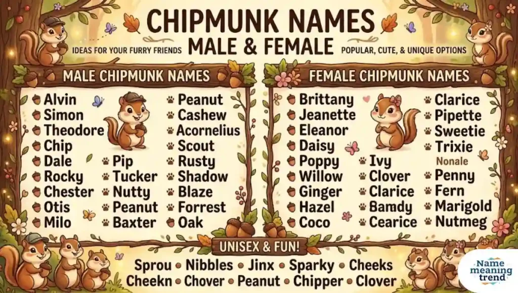 Chipmunk Names Male & Female