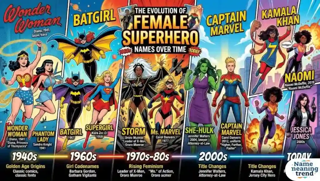 The Evolution of Female Superhero Names Over Time