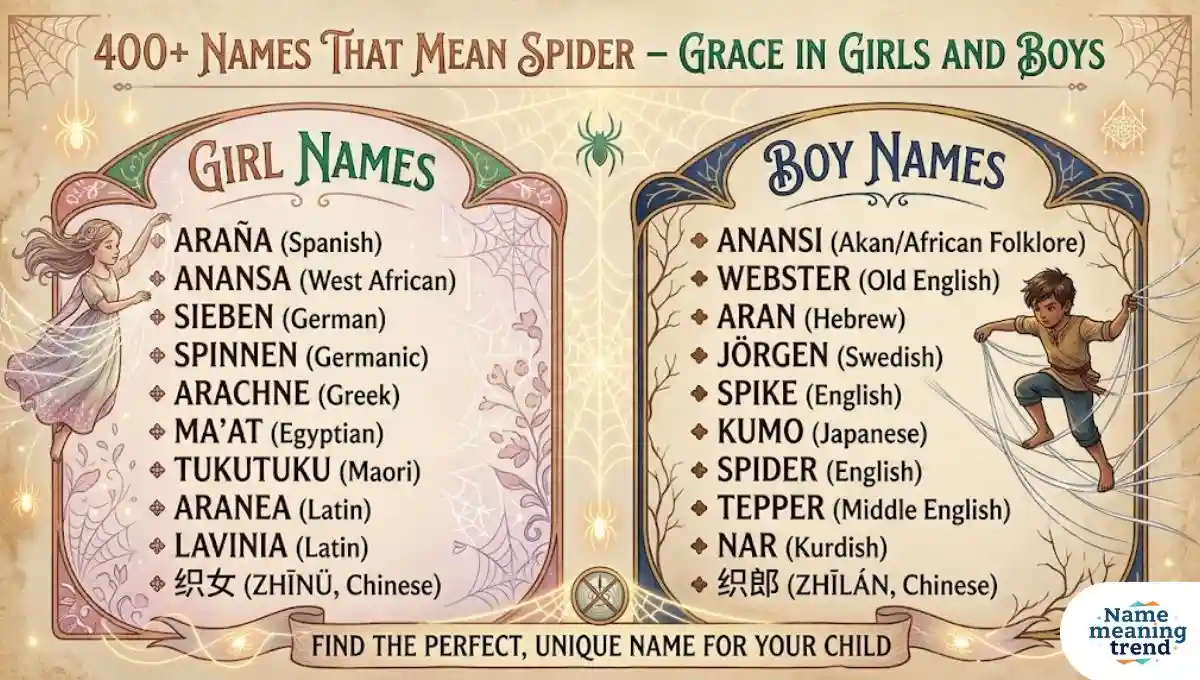 400+ Names That Mean Spider – Grace in Girls and Boys