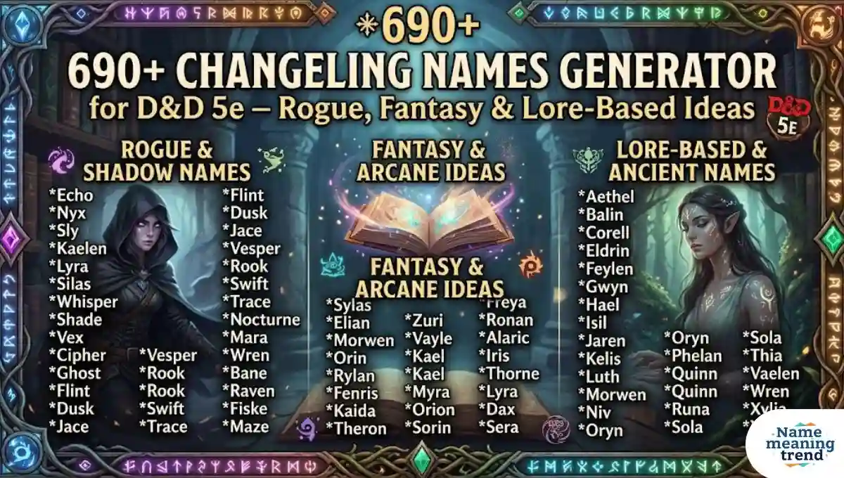 690+ Changeling Names Generator for D&D 5e – Rogue, Fantasy & Lore-Based Ideas