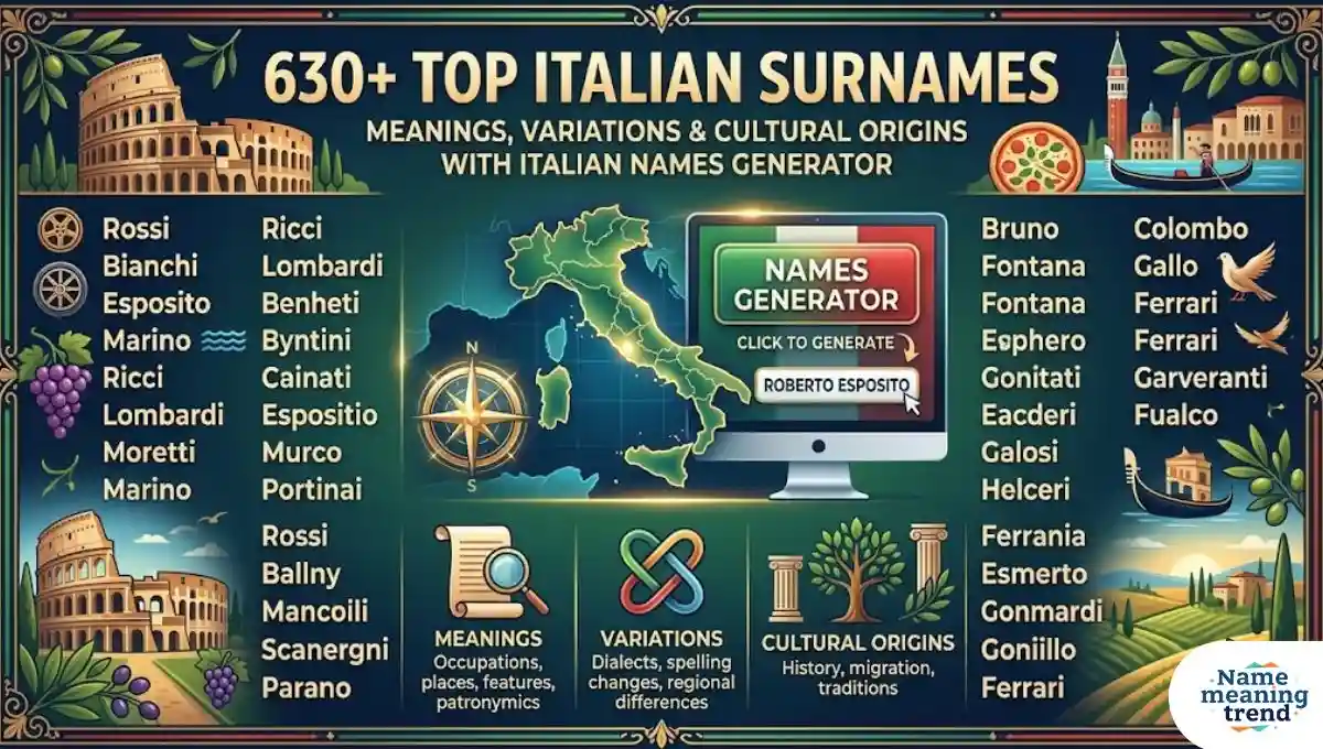 630+ Top Italian Surnames: Meanings, Variations & Cultural Origins with Italian Names Generator