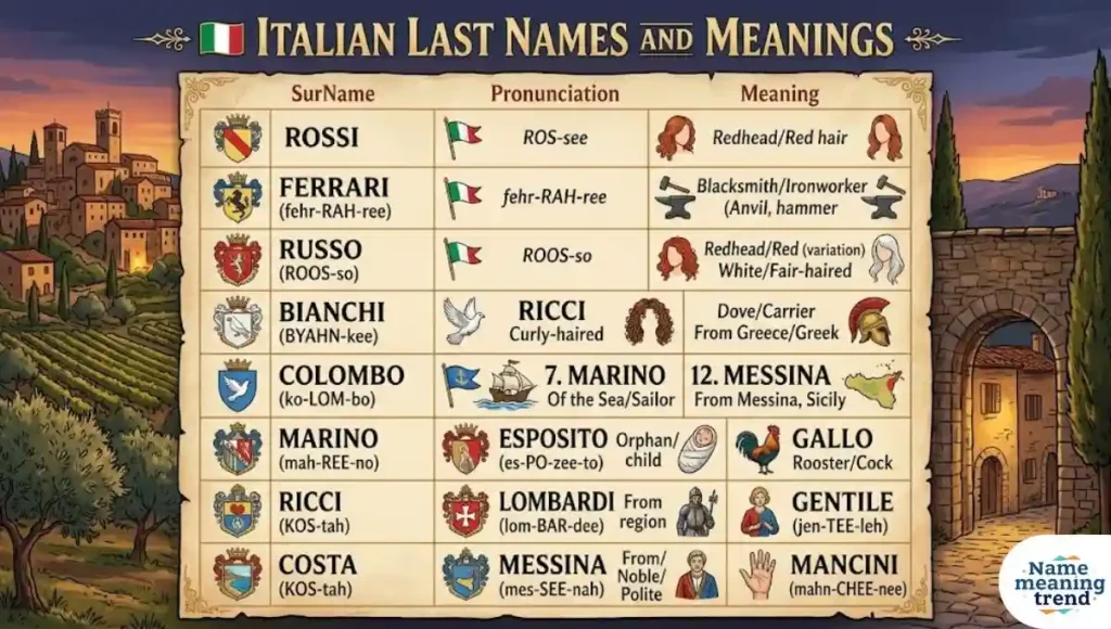 Italian Last Names and Meanings