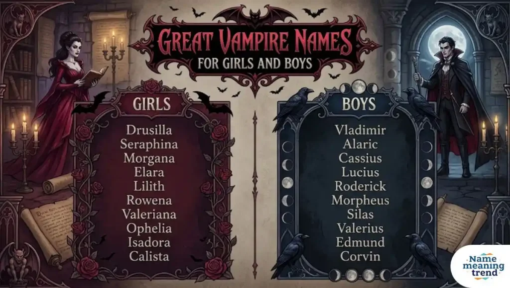 Great Vampire Names For Girls And Boys