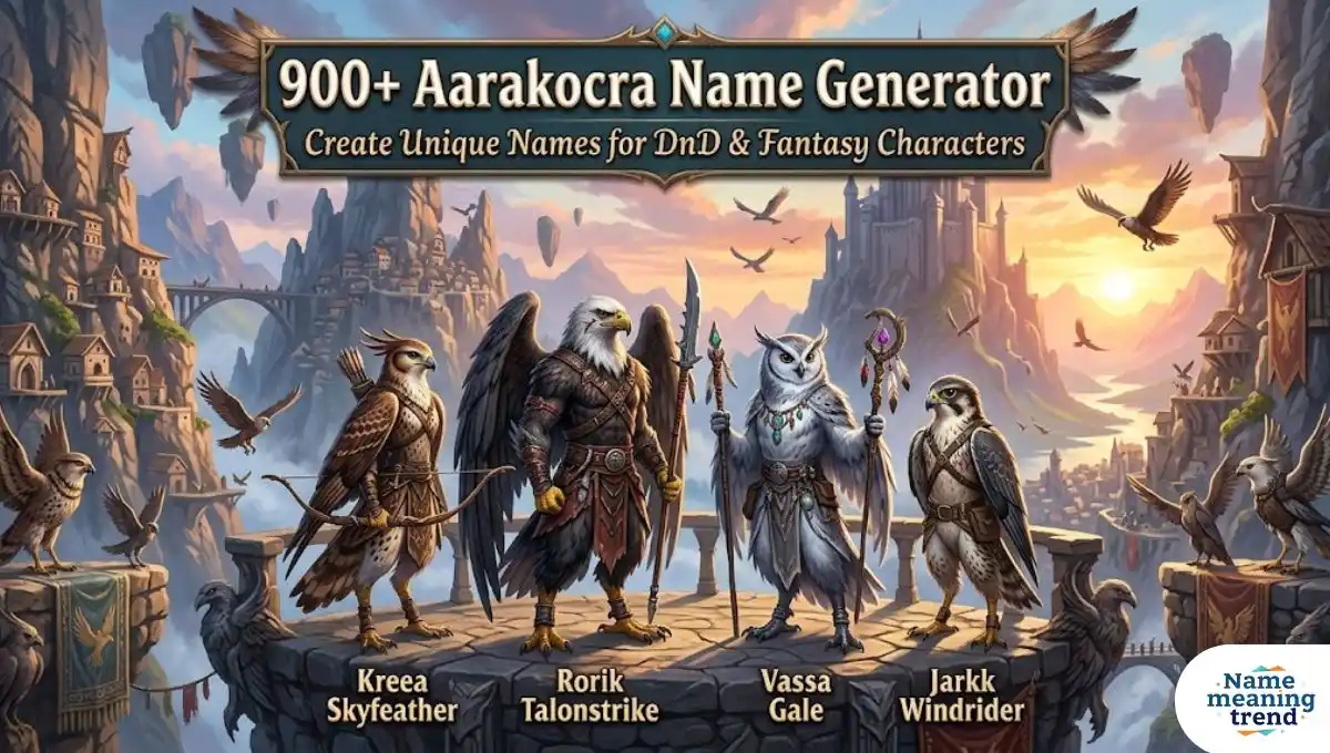 900+ Aarakocra Name Generator – Create Unique Names for DnD & Fantasy Characters