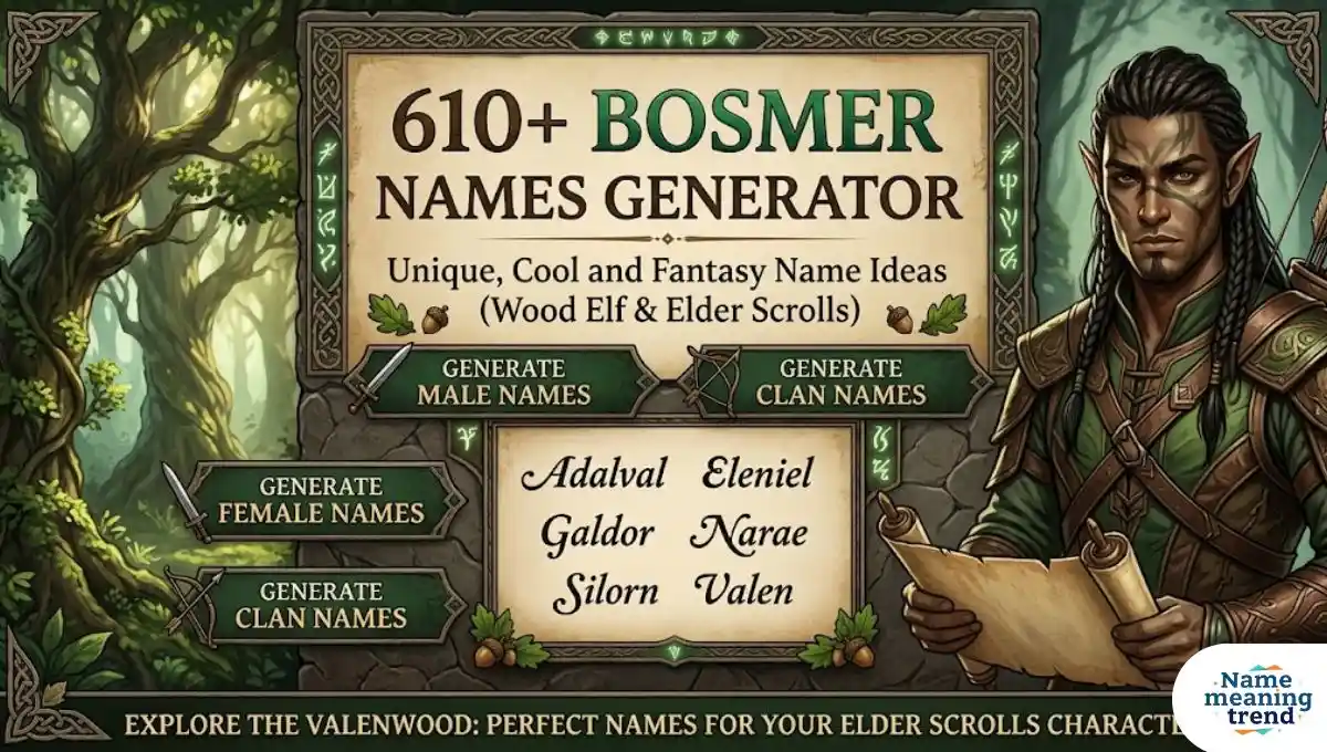 610+ Bosmer Names Generator – Unique, Cool and Fantasy Name Ideas (Wood Elf & Elder Scrolls)
