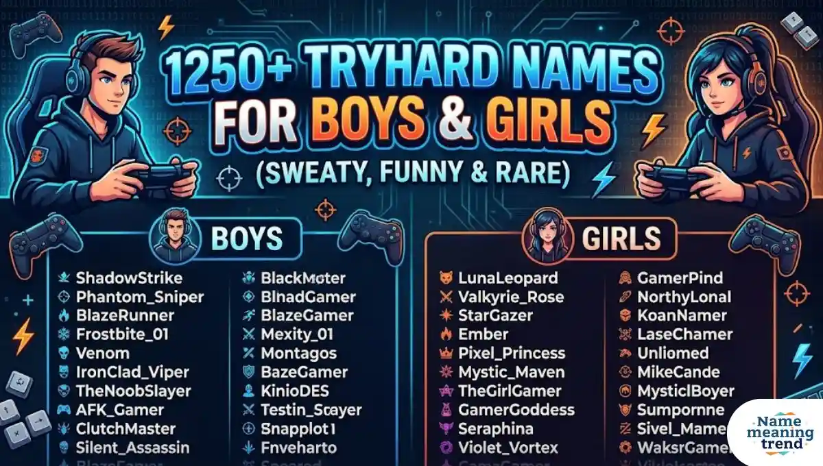 1250+ Tryhard Names for Boys & Girls (Sweaty, Funny & Rare)