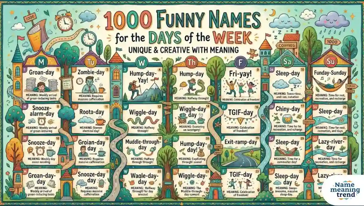 1000+ Funny Names for the Days of the Week: Unique & Creative With Meaning