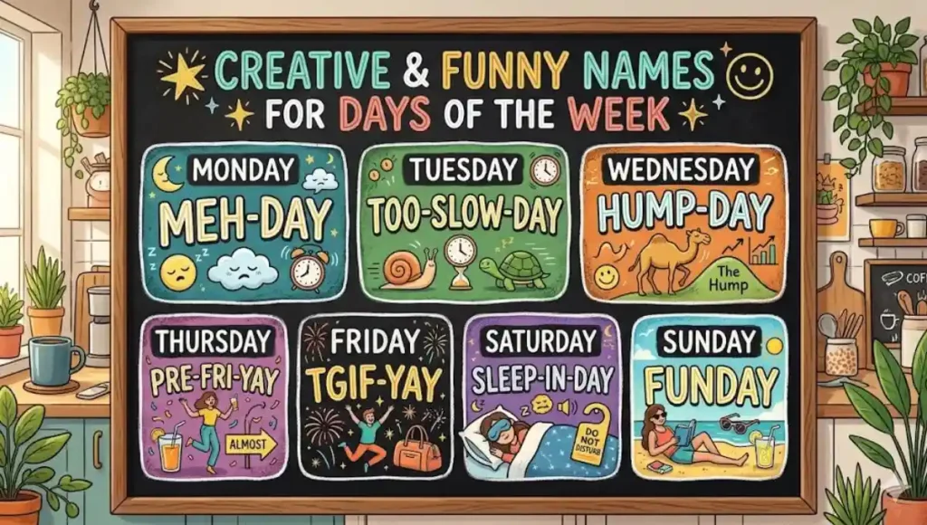 Creative & Funny Names for Days of the Week