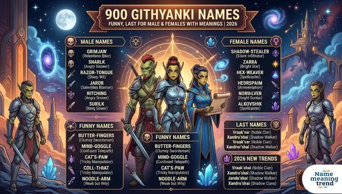 900 Githyanki Names: Funny, Last For Male & Females With Meanings 2026