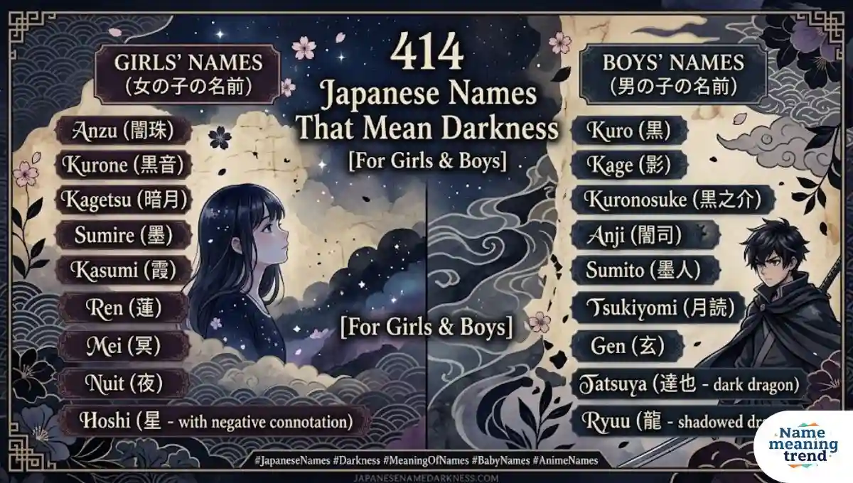 414 Japanese Names That Mean Darkness [For Girls & Boys]