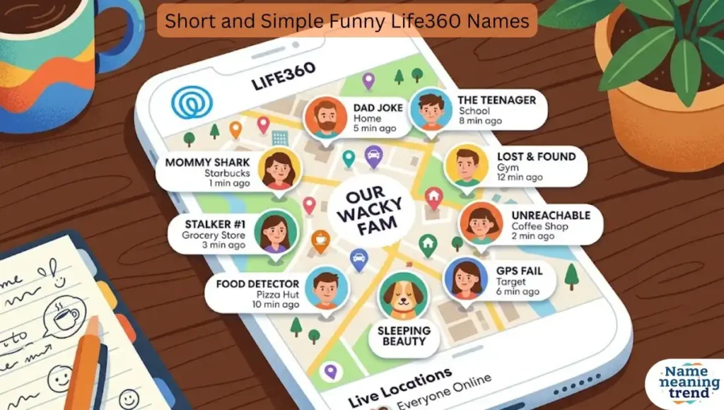 Short and Simple Funny Life360 Names