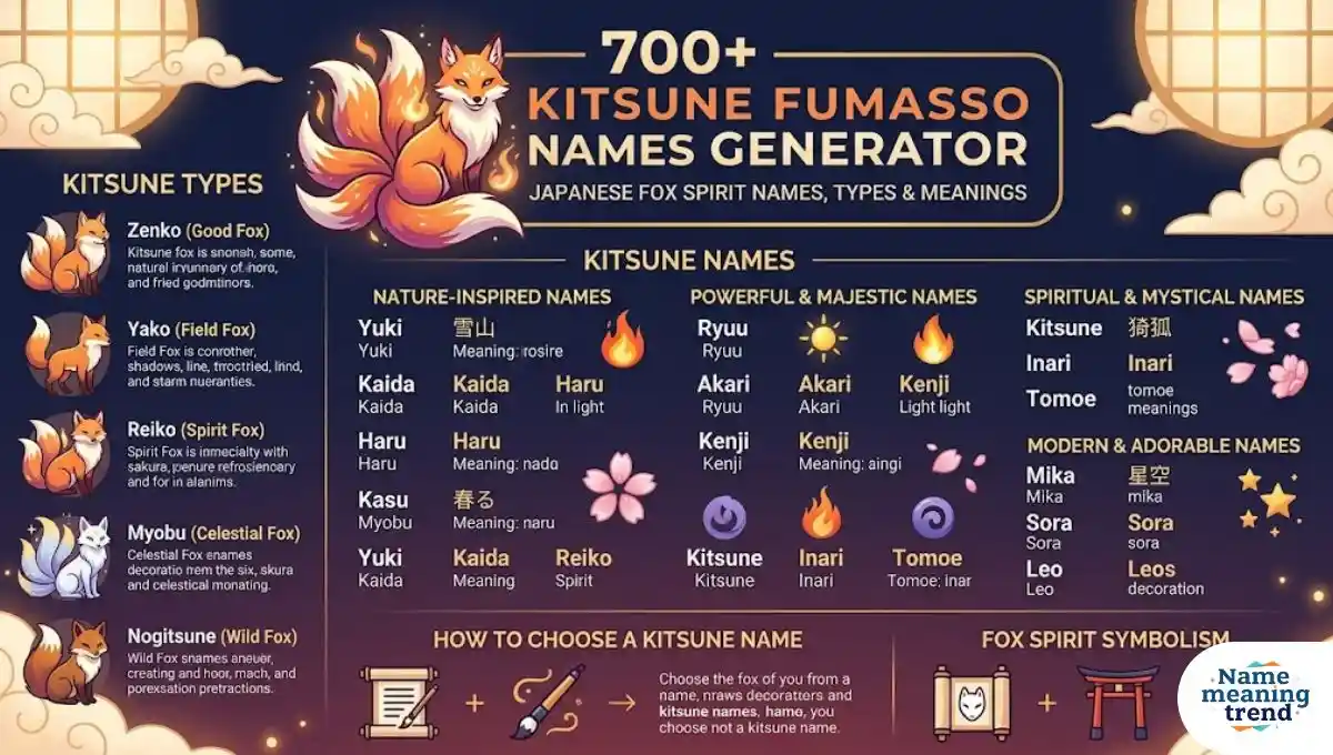 700+ Kitsune Names Generator: Japanese Fox Spirit Names, Types & Meanings
