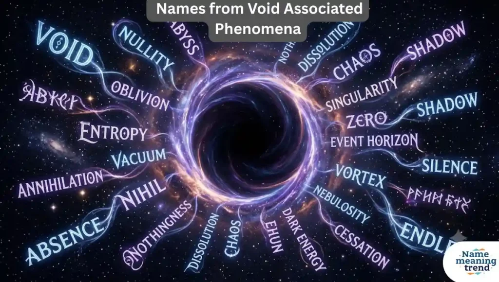 Names from Void Associated Phenomena