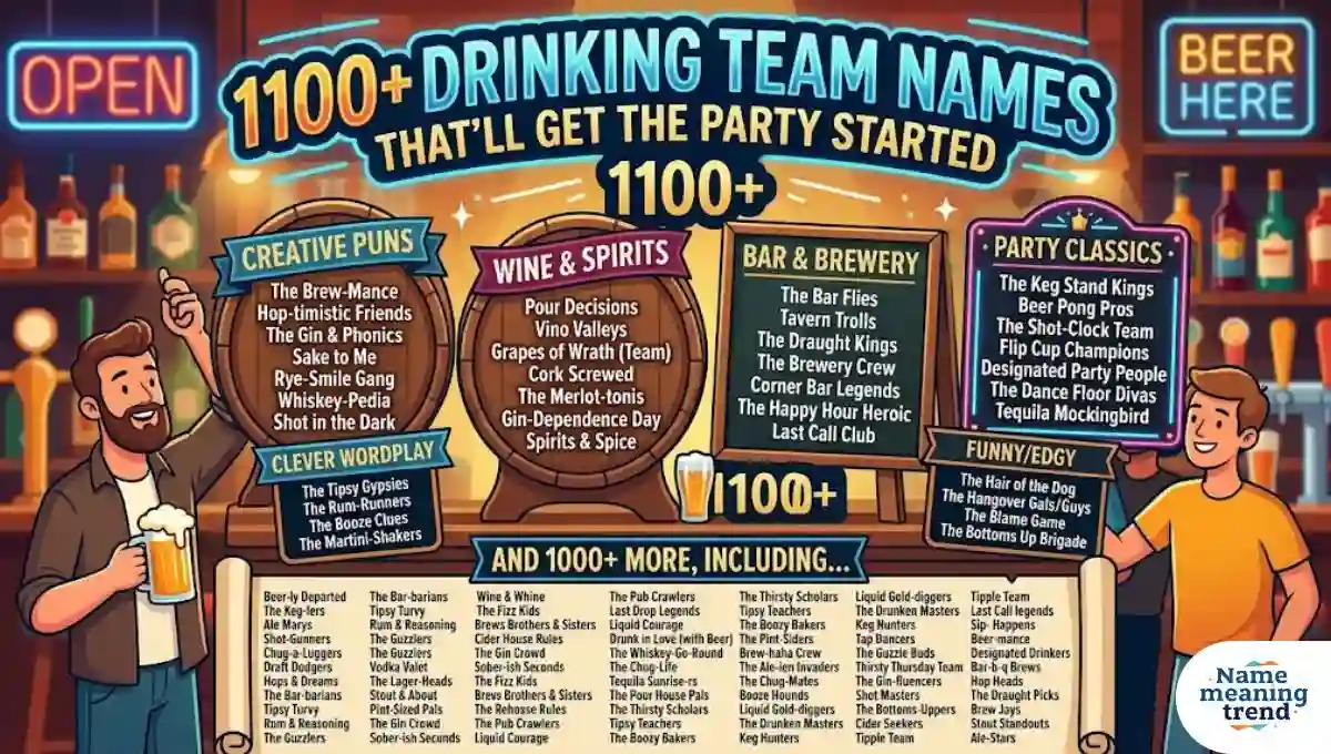 1100+ Drinking Team Names That’ll Get the Party Started