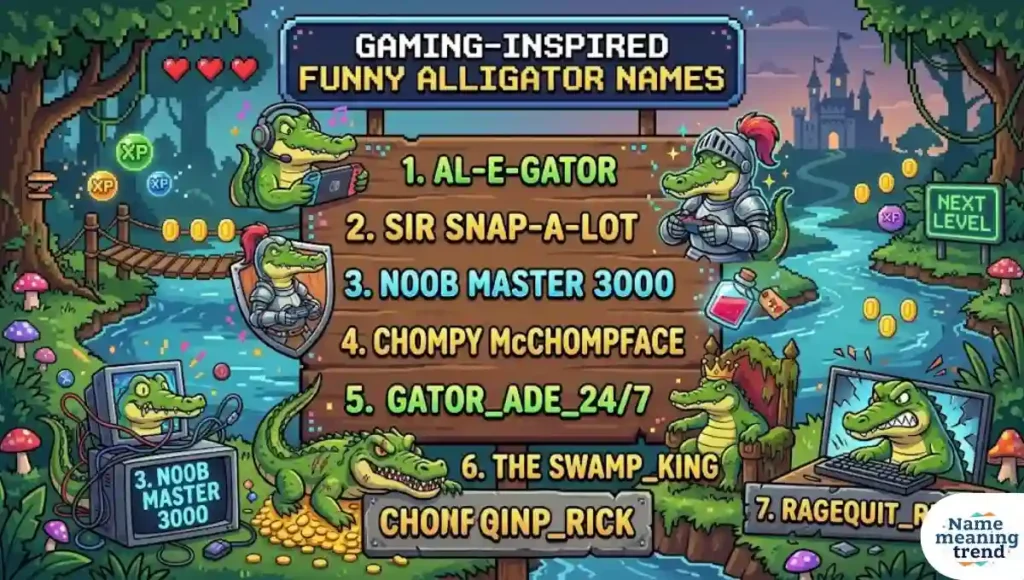 Gaming-Inspired Funny Alligator Names