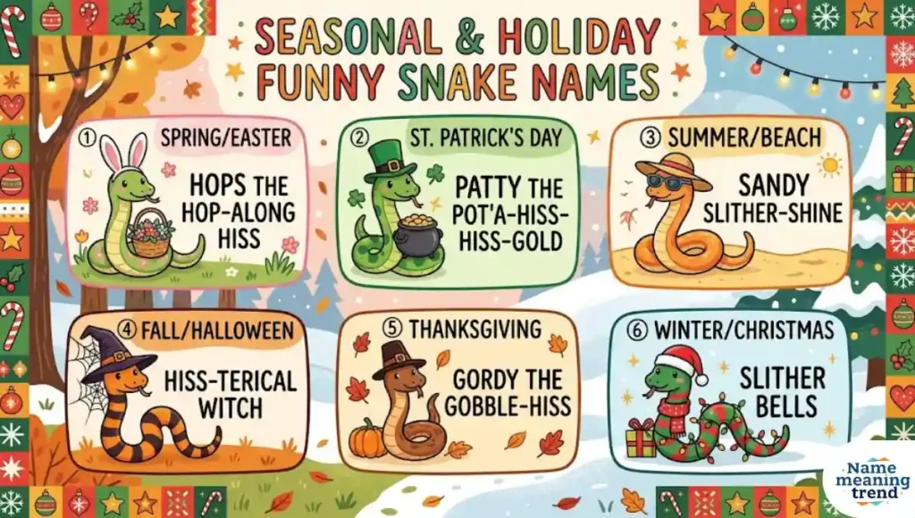 Seasonal & Holiday Funny Snake Names