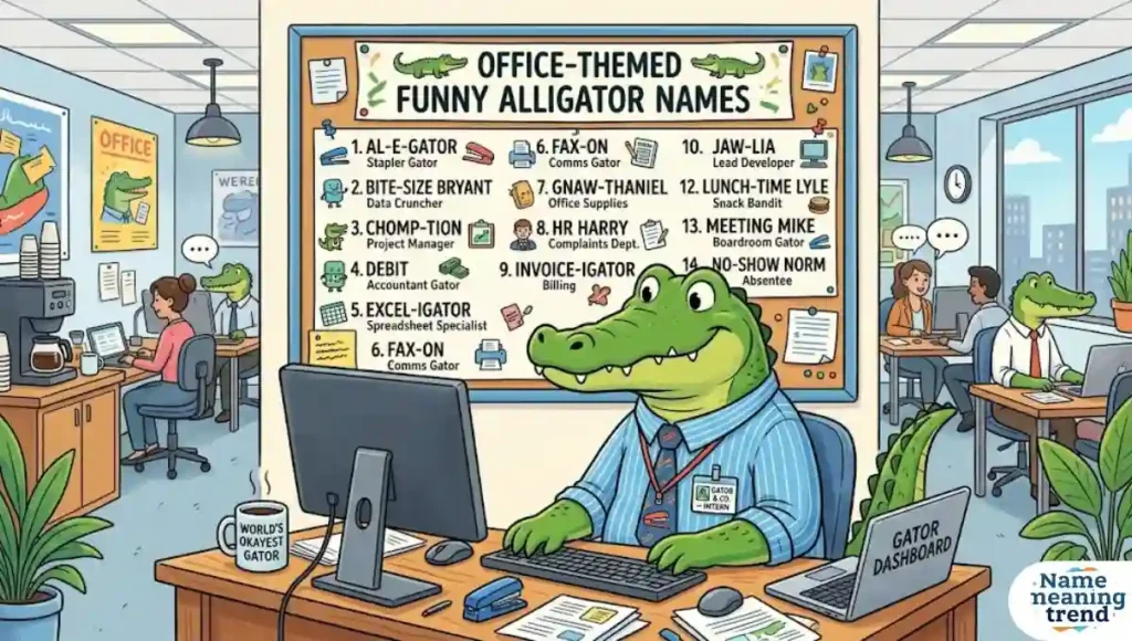 Office-Themed Funny Alligator Names