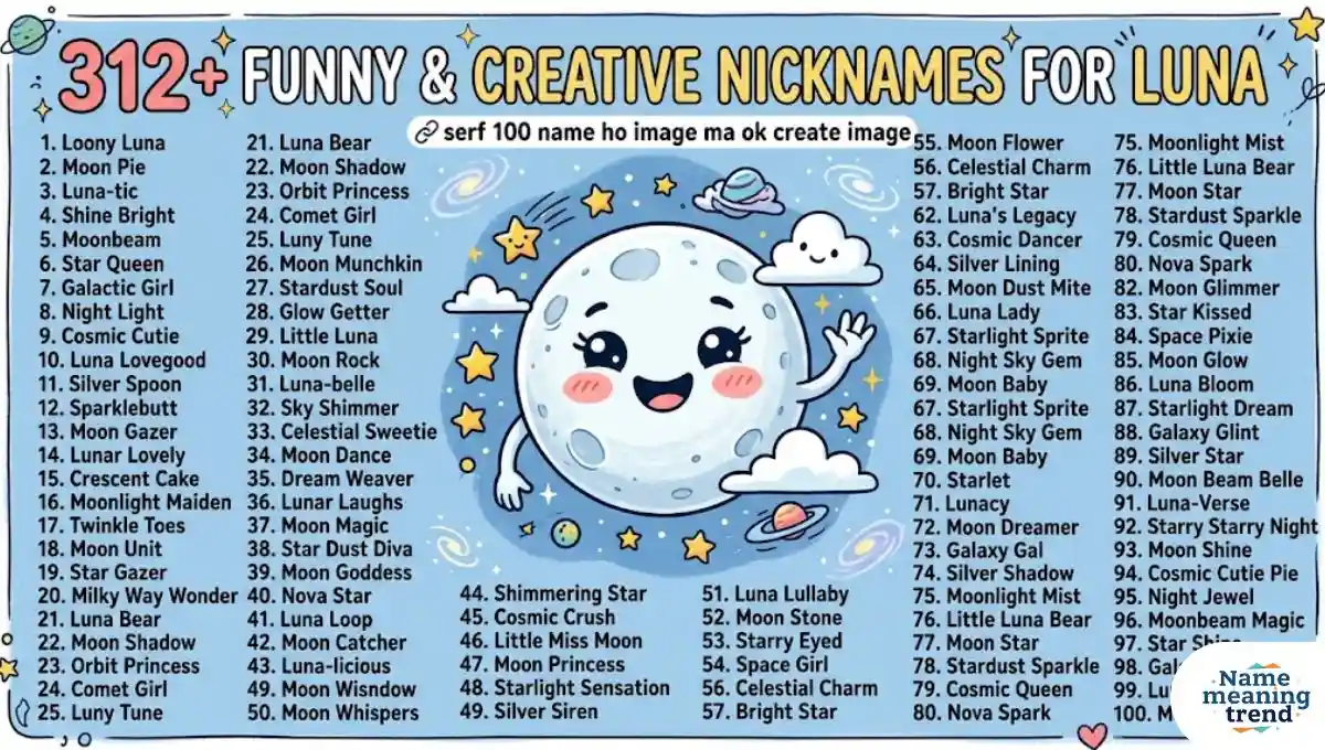 312+ Funny & Creative Nicknames for Luna