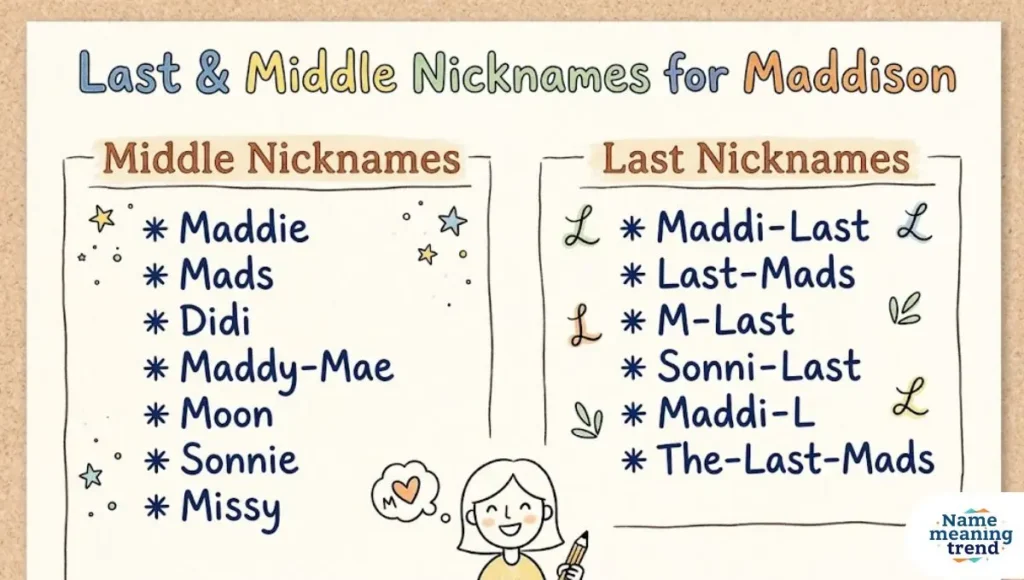 Last & Middle Nicknames for Maddison