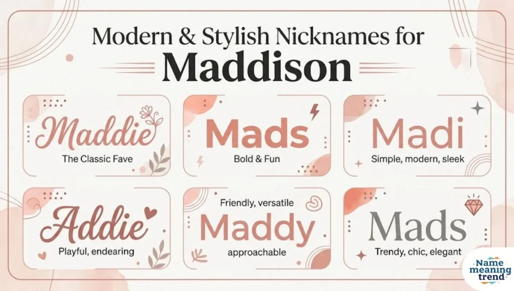 Modern & Stylish Nicknames for Maddison