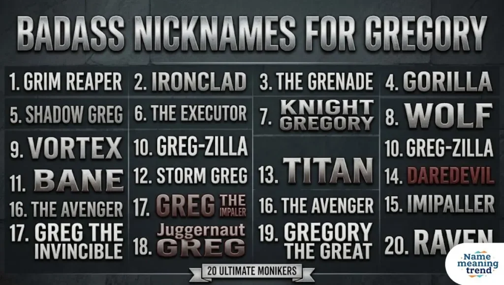Badass Nicknames for Gregory
