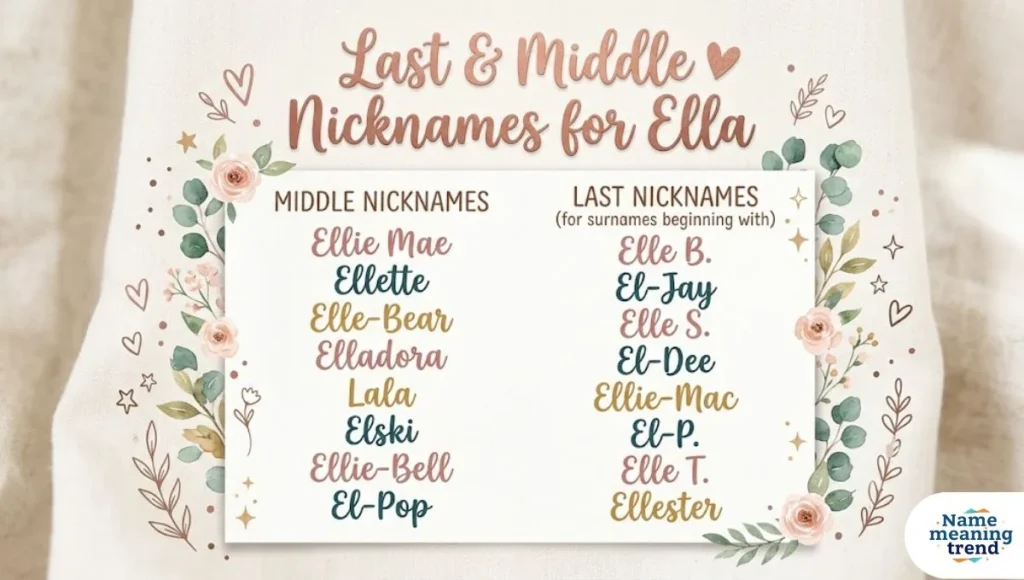 Last & Middle Nicknames for Ella