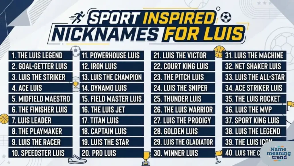 Sport Inspired Nicknames For Luis