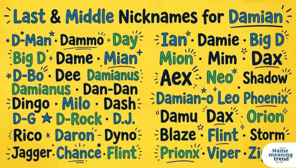 Last & Middle Nicknames for Damian