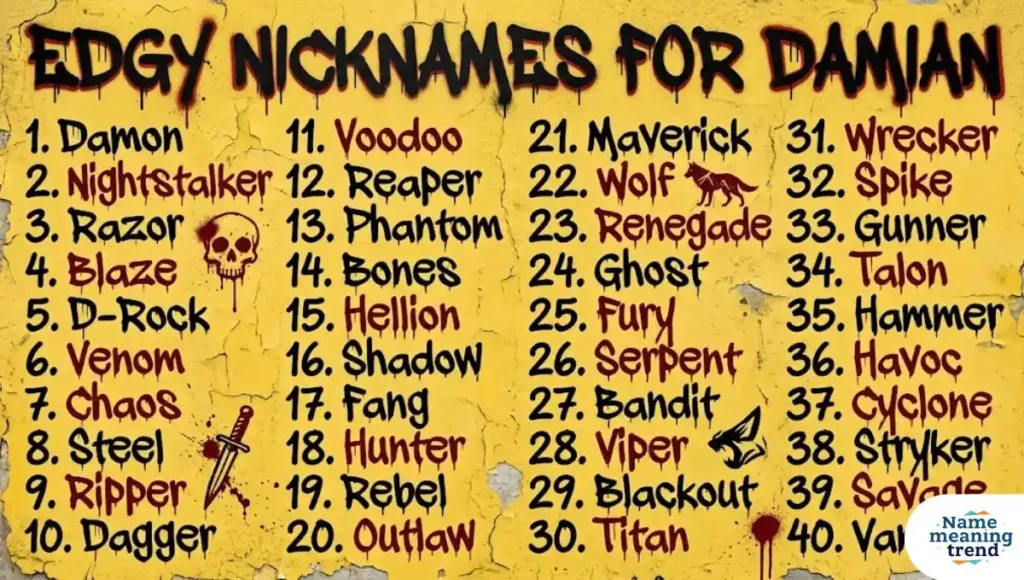 Edgy Nicknames for Damian