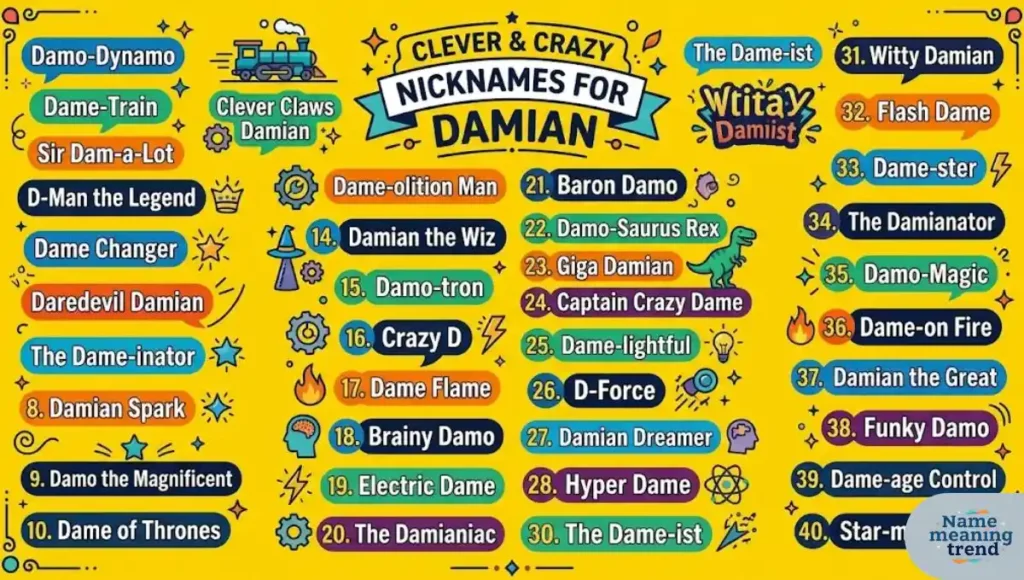 Clever & Crazy Nicknames for Damian