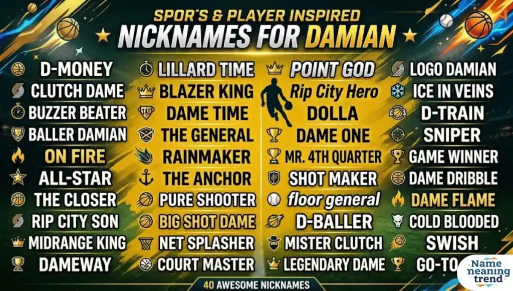 Sports & Player Inspired Nicknames for Damian