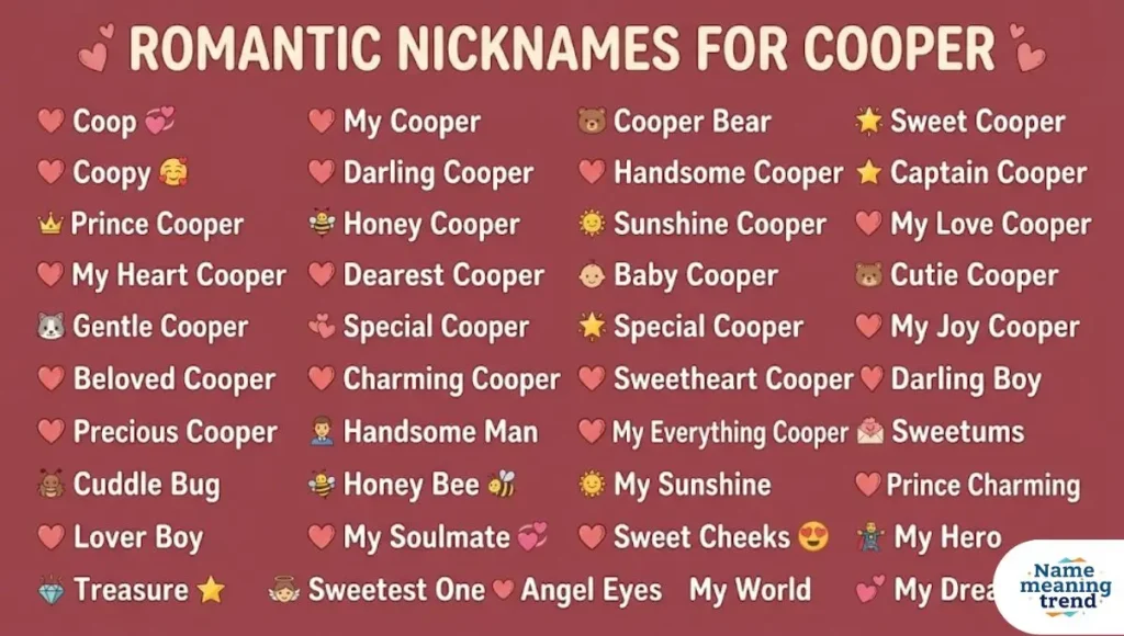 Romantic Nicknames for Cooper