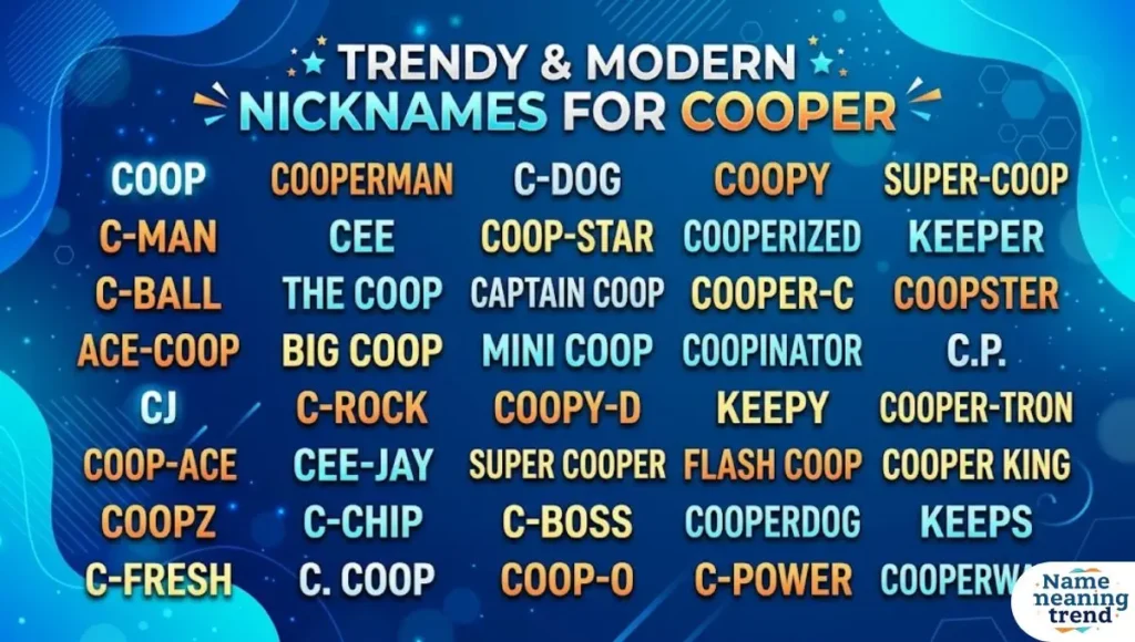 Trendy & Modern Nicknames for Cooper