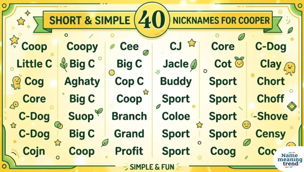Short & Simple Nicknames for Cooper