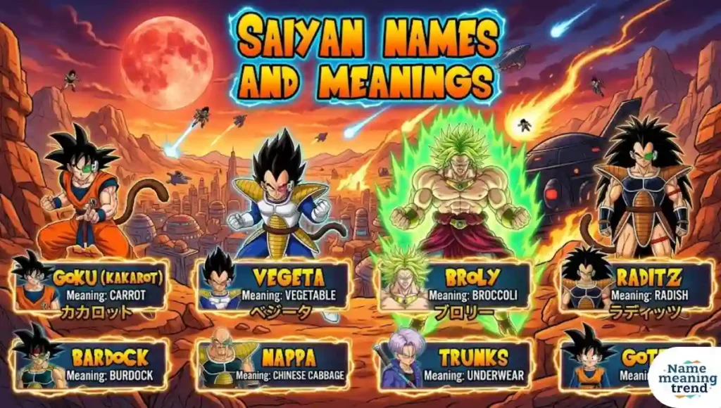 Saiyan Names and Meanings