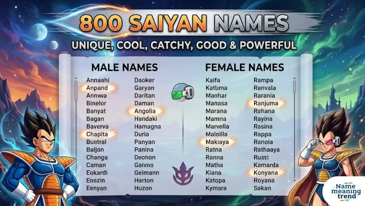 800 Saiyan Names: Unique, Cool, Catchy, Good & Powerful For Male & Female