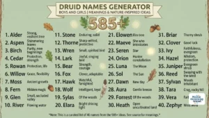 585+ Druid Names Generator for Boys and Girls With Meanings & Nature-Inspired Ideas