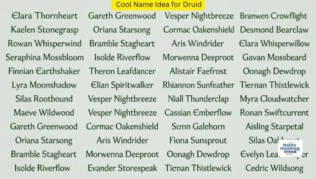 Cool Name Idea for Druid